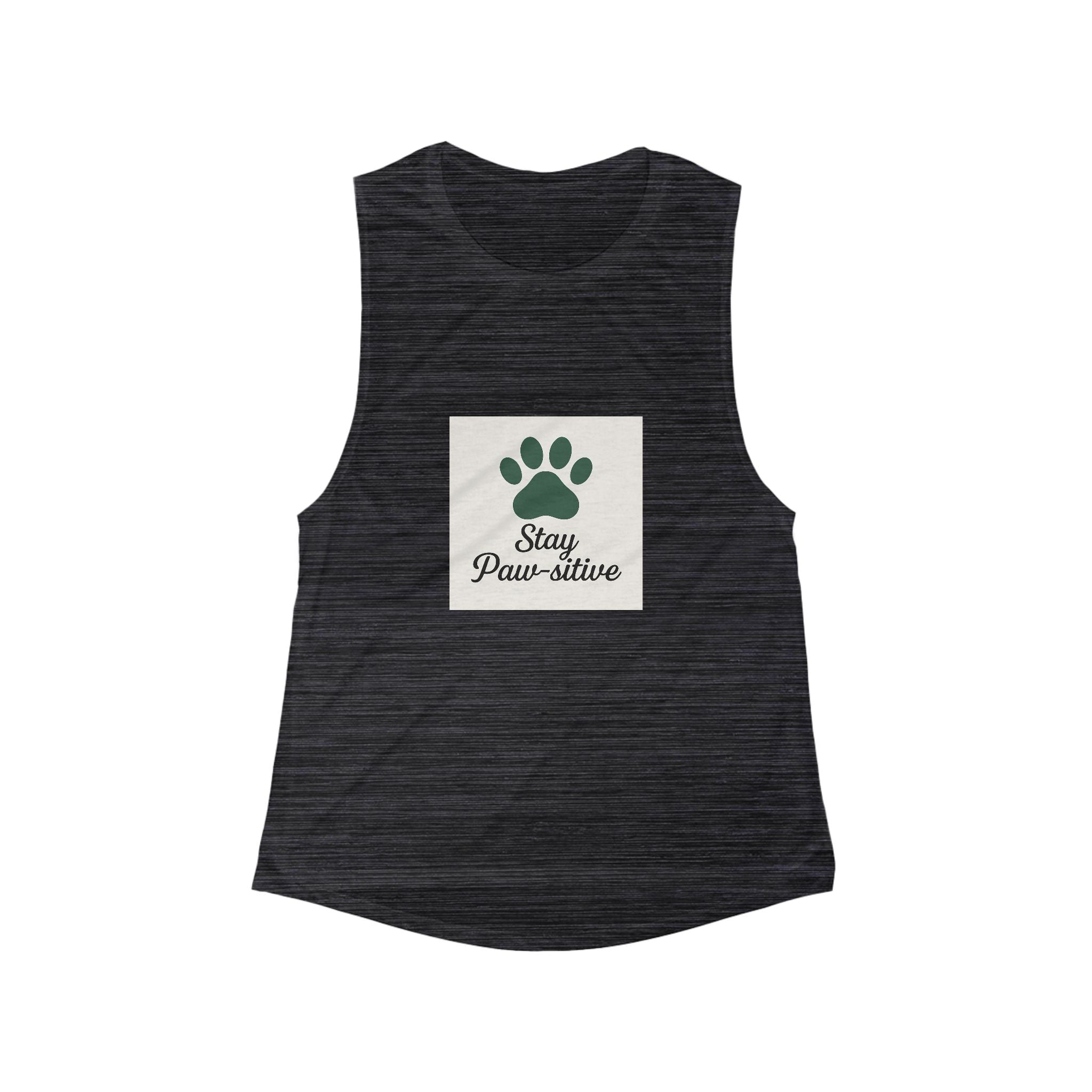 Paw-sitive Vibe Women's Tank Top, Pet Lover Gift, Dog Mom Apparel, Casual Wear, Perfect for Workouts, Beach Days