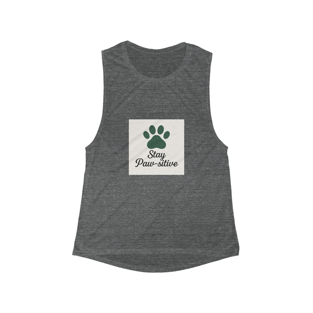 Paw-sitive Vibe Women's Tank Top, Pet Lover Gift, Dog Mom Apparel, Casual Wear, Perfect for Workouts, Beach Days