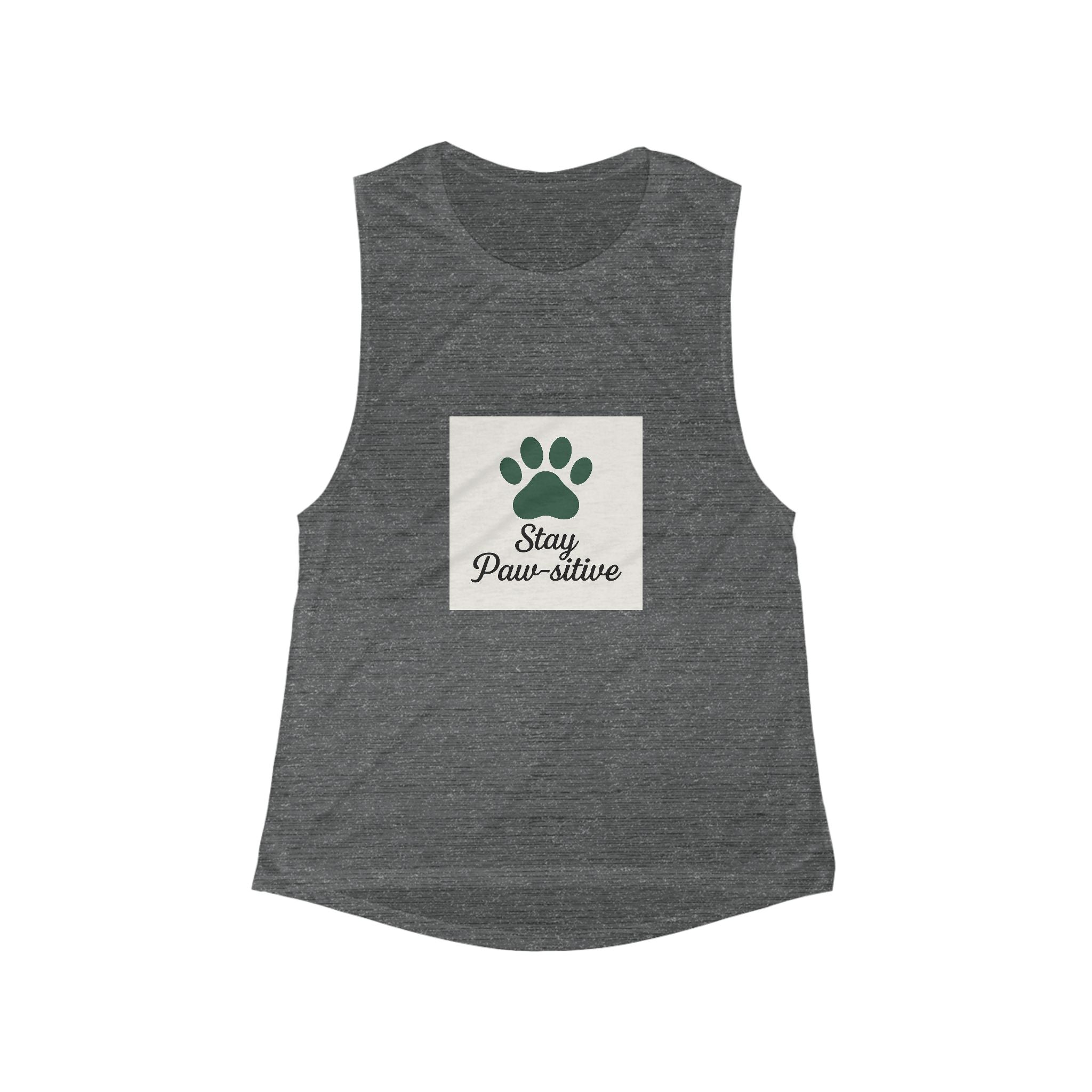 Paw-sitive Vibe Women's Tank Top, Pet Lover Gift, Dog Mom Apparel, Casual Wear, Perfect for Workouts, Beach Days